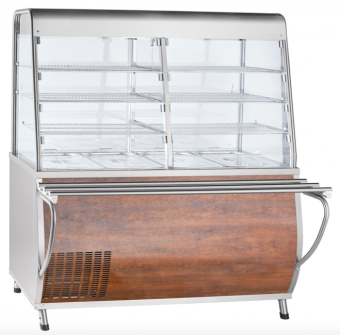 Прилавок-витрина холодильный Abat ПВВ(Н)-70Т-С-01-НШ (дуб) (210000007761) в ШефСтор (chefstore.ru)